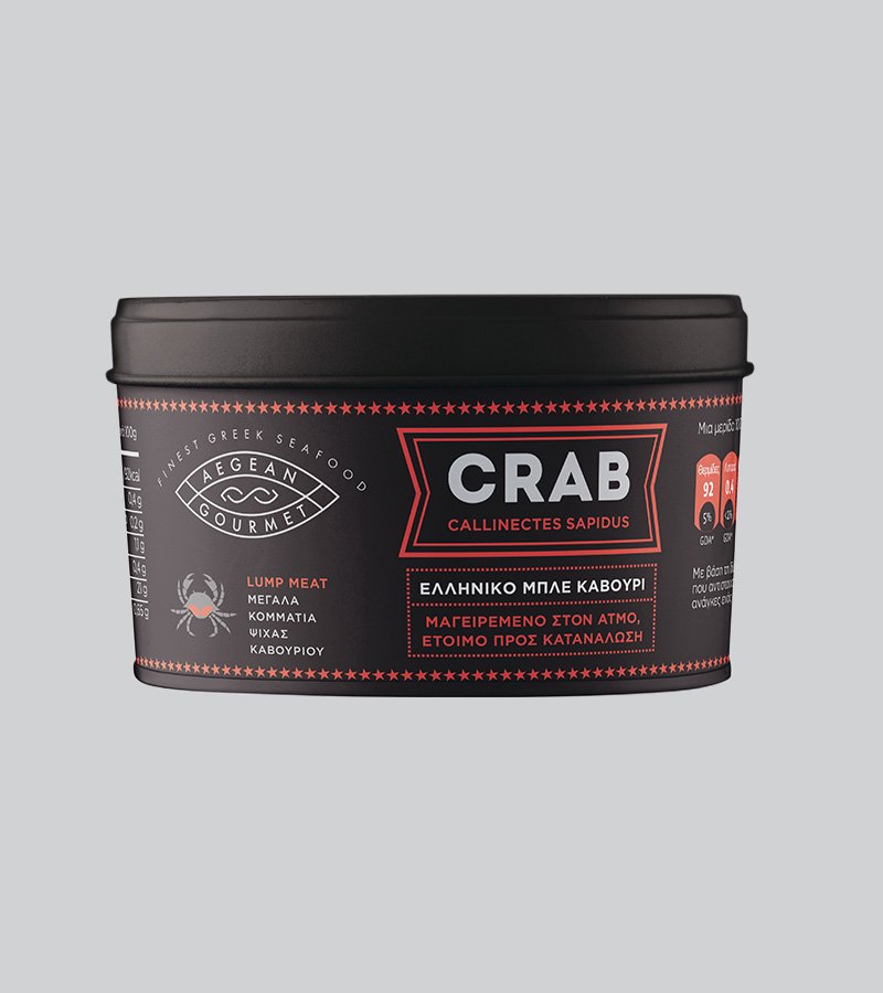 Κομμάτια ψίχας ολόφρεσκου μπλε καβουριού